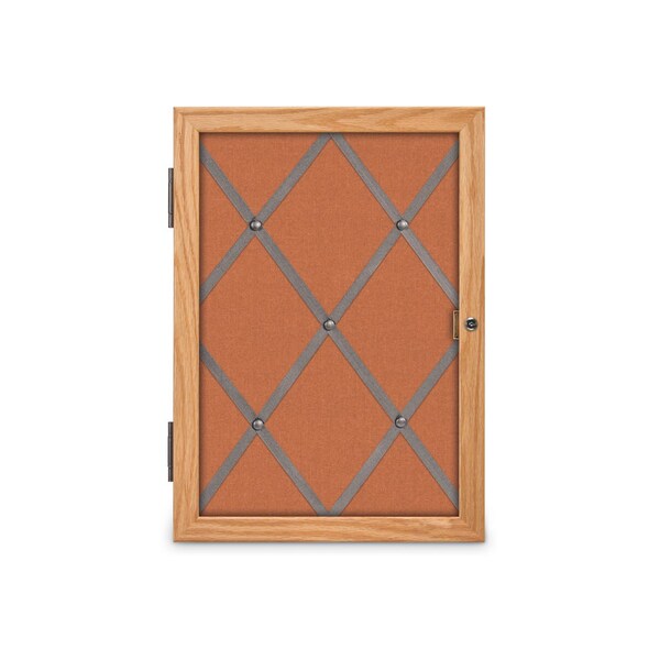 Sliding Door 12" Wood Framed Display Cas, UVDC1652-OAK-AMETHY